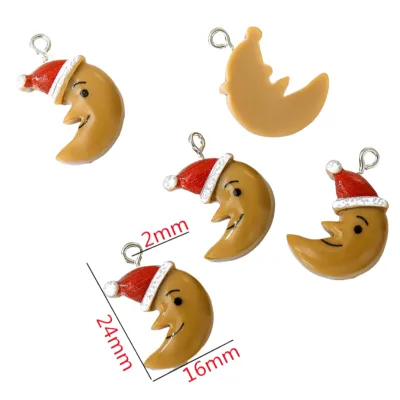 Hot Selling 2026 New Year Sparkly Resin Shoe Charms and Elk Christmas Pendant Popular Christmas Keychain