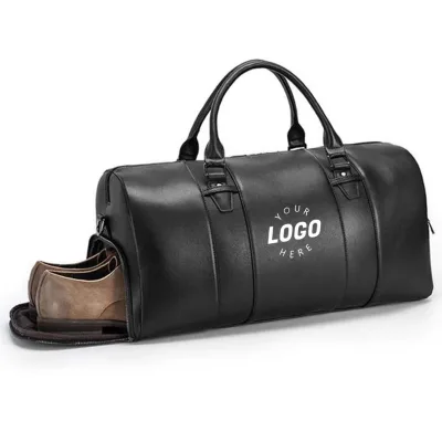 Custom Genuine Leather Fashion Weekender Bag Mini Portable Antitheft Reusable Breathable Unisex Gift Duffel Travel Bag