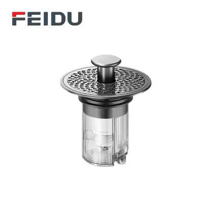 FEIDU Modern Universal Leak-Proof Press-Type Drain Plug with Anti-Odor & Anti-Clogging for Bathroom Kitchen Sink & Bathtub