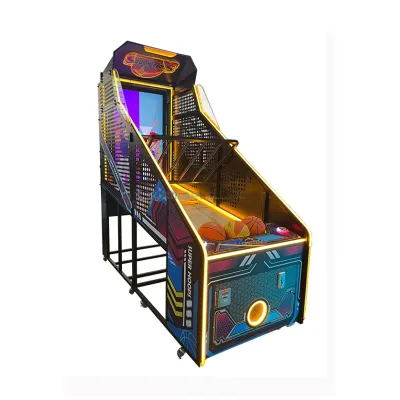 Adult 2 Player LED Basketball Shooting Arcade Game Machine Coin-Operated English Language System Entertainment Game Metal