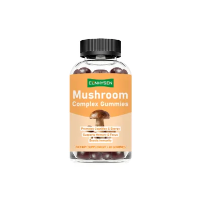 Hot Sale Custom Logo Mushroom Complex Gummies with Turkey Tail Sugar Free Support Cogntive Mushroom Gummy Candy with Reishi