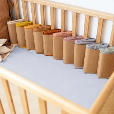 China Custom Baby Crib Sheets Breathable Plain Soft 100% Organic Cotton Wholesale Muslin Baby Bed Sheet