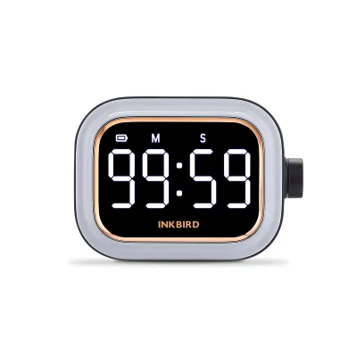 INKBIRD Magnetic Digital Countdown Kitchen Timer IDT-02 Mini Cute Black Golden Color Large Screen Loud Sound Knob Control