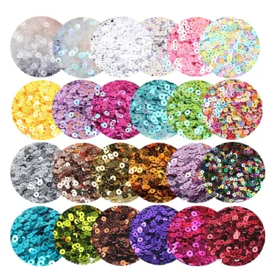 Sequins 3/4/5/6mm PVC Round Medium-Hole Colorful Beads DIY Jewelry & Garment Accessories 7-day Sample Lead Time Wholesale