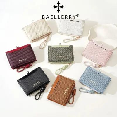 New Short Womens PU Wallet with Polyester Lining Luxurious Stylish Woven Texture Multiple Card Slots Minimalist Zipper Design