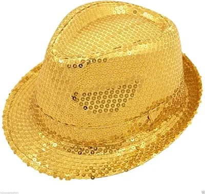 Sequins Cap Hat Gangster Hat Fedora Trilby Dance Party Fancy Dress Hats