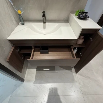 Customized Modular Bathroom Vanity Set with Medicine Cabinet Integrated Storage Jewelry Organizer Moisture Proof Wood Vanity