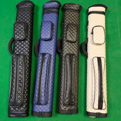 4S2B PU Leather 1/2 Cue Case with Stitch Pattern Pool Cue Stick Case