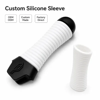 OEM ODM Custom Silicone Tennis Racket Grip Sleeve With Ribbed Anti Slip Design for Sports Handle Protection and Comfort