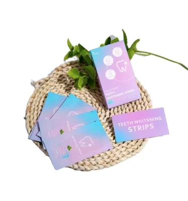 Advanced Vegan Sensitive Free Fruity Flavor Teeth Whitening Strips High Viscosity Dry Bleaching Tooth Strips Private