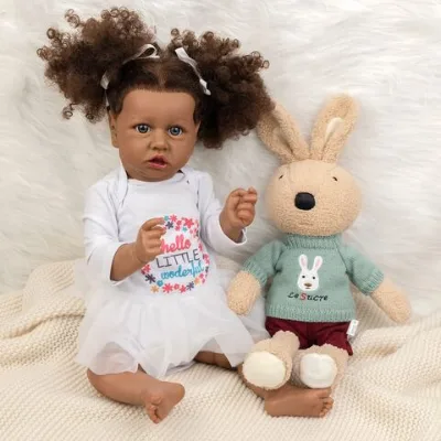22 inch African Reborn Doll Soft PVC Baby Doll Hot selling Toy Gifts