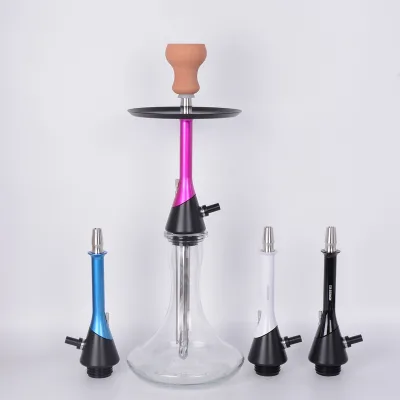 Easy-Clean Detachable Hookah Durable Aluminum Alloy Modern Style Frosted Technics Mixed Vibrant Colors Long-lasting Performance