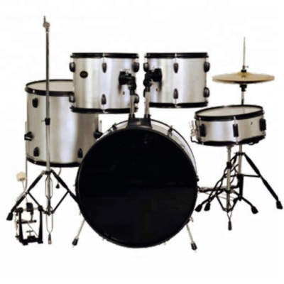 5-piece Complete Drum Set with Bass Drum, Tom-Tom, Snare Drum and Cymbal for Adult