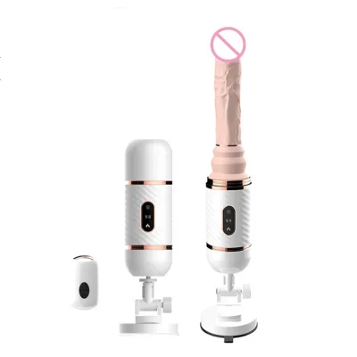 Automatic Telescopic Thermostatic Dildo Vibrator Toy for Female Couples Wireless Remote Control USB Power Supply for Lesbian Sex