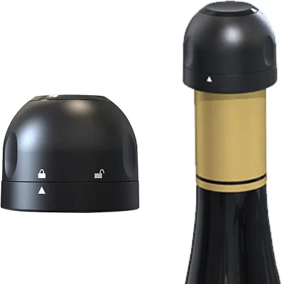 Custom Chrome Wine Stoppers Newest Innovation Metal Champagne Bottle Stoppers with Logo Silicone Vacuum Sealing for Red Wine