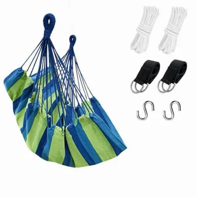 Garden Outdoor Picnic Modern Hanging Leisure Hammock Swing Chair Removable Cushion Portable Foldable Cotton Fabric Bedroom Use