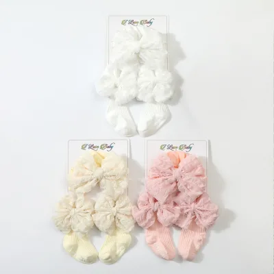 2026 New-Style Baby Headscarf Hat + Toddler Sock Set Newborn Little Princess Bow-Knot Baby Beanie Hat