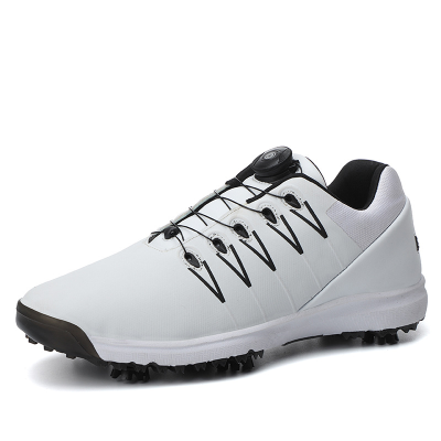 Classic Golf Shoes Microfiber Leather Top Waterproof Breathable Shoes for Men and Women Knob Nail Sole Sports Golf Shoes