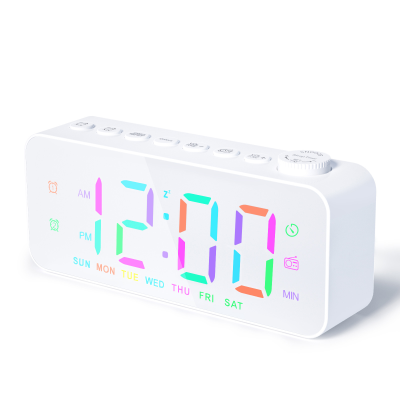 Smart With Modern Wired Charging Fm Bluetooth Speaker Temperature Display Desk Digital Alarm Clock