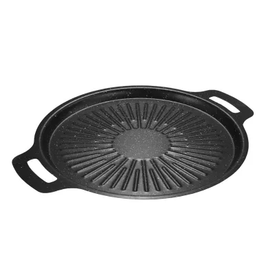 Maifanite Non-Stick Iron Grill Pan Korean-Style Barbecue Frying Pan Wok Stir-Fry Pot Flat-Bottomed Multi-Functional Portable