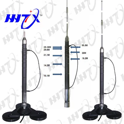 high power multiband vertical HF mobile antenna  heavy duty trimag mount 7-50mhz  omni antenna
