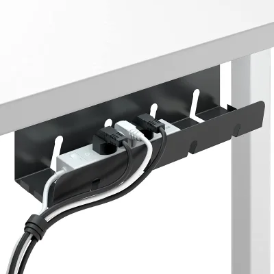 Steel Perforated Expandable Under Desk Cable Management Tray / Desk Cable Tray