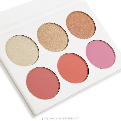 Highlight Palettes Highlighter Makeup Liquid Cream Blusher Cremy Creme 6 Color Highlight and Blusher Mix 2 in 1 pink Packaging