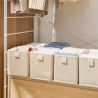Foldable Fabric Laundry Basket Kid Toy Storage Boxes Clothes Organizer Closet Wardrobe
