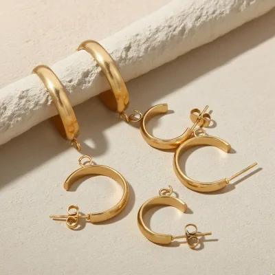 Stainless Steel Earring Hooks C Shape Earring Making Supplies DIY Earring Base Setting Ear Post Jewelry Making