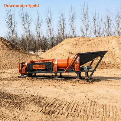 Rust and Wear Resistant Mobile Gold Trommel Screen 200 Tons/Hour Portable Gold Wash Machine with Anti Erosion for Placer Mining