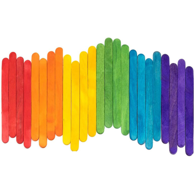 Multi-Purpose Wooden Sticks Colored Jumbo Wood Craft Sticks
