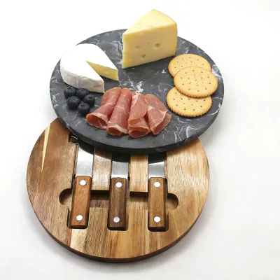 Luxury Charcuterie Cheese Board Set - Premium Wooden Platter with Drawer for Home Chef & Holiday Entertaining