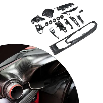 High Glossy Finish Dry Carbon Fiber LHD or RHD AC Vent Center Gear Console Dashboard Covers OEM Interior Trims for Ferrari F12