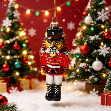 Wholesale Traditional Christmas Tree Decorations Glass Nutcracker Soldier Ornaments for Holiday Party