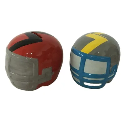 Football Helmet Soccer Head Guard Shape Ceramic Money Bank/Piggy Bank/Savings Box, Hand Painted Handmade