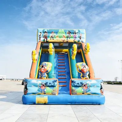 Inflatable Slide Cartoon Characters Inflatable Bounce House Double Lanes Inflatable slip and Slide for Adults Outdoor