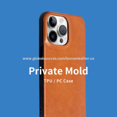 Private mold raised camera high quality luxury leather phone case for iPhone 15