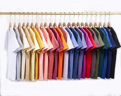 Multi-Colors 230GSM Unisex 100% Cotton T-Shirt Blank Plain Casual Short Sleeve Basic Tee Shirt for Custom Printing Graphic