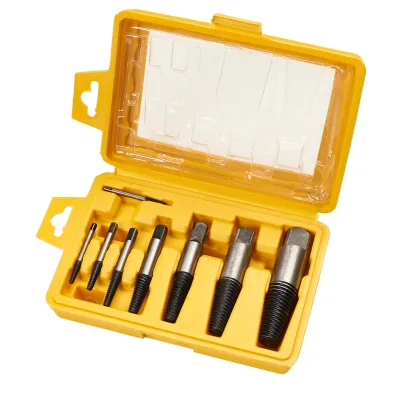 Premium High Hardness Stripped 8PCS Screw Extractor Kit Square Shank Broken Bolt Remover for Auto Machine Maintenance