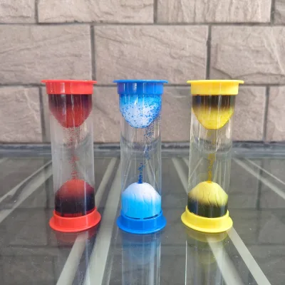 Creative Plastic Cylindrical Volcanic Oil Drip Hourglass Timer Colorful Liquid Flow Stress-Relief Ornament Modern Home
