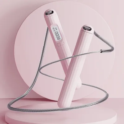 Jump Rope With Counter Adjustable Length Steel Core Jump Rope With Non-Slip Handle for Exercise