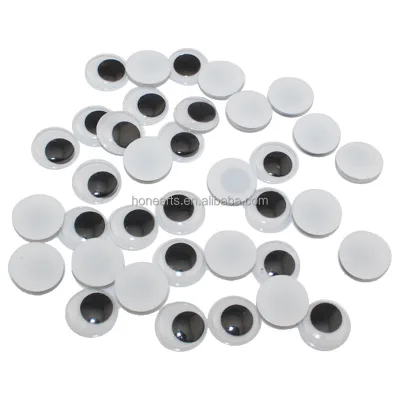 Black Wiggle Googly Eyes Children's Craft Materials Plastic Animal Eyes Self-adhesive Moving Eyes for DIY School Projects, Toy