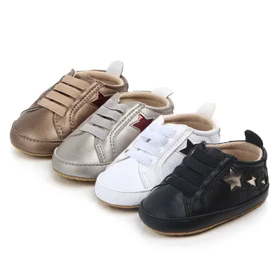 High Quality Gold Leather Non-slip Comfortable Baby Casual Shoes