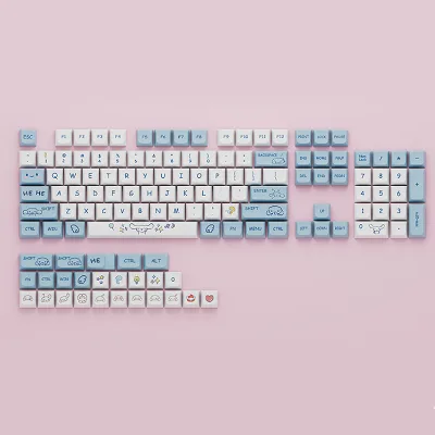 XDA Keycap Mechanical Keyboard Replacement Keycap Cartoon Keycap Blue and White Custom Cute Keycap Mechanical Keyboard Keycap