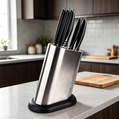 High Carbon Stainless Steel Forged ABS Handle 6-Piece Ambidextrous Kitchen Knives Set with Storage Bracket Sustainable & Durable