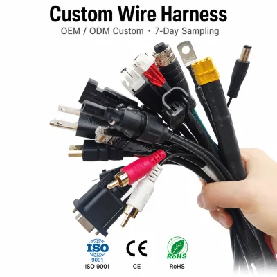 OEM Shielded Flame Retardant Oil Resistant Multi Pin Tinned Copper Wiring Harness Assembly for Industrial Automation Machinery