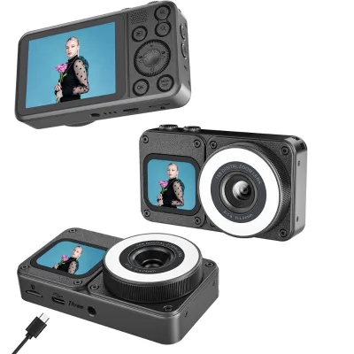 4K HD Dual-Screen CMOS Digital Camera Entry-Level Selfie and Travel Compact for Students