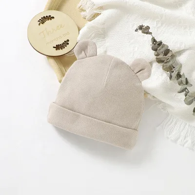 Cute Bear Design Organic Cotton Elastic Baby Knit Hat