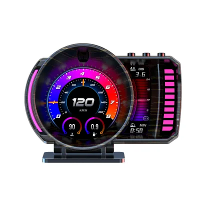 P28 Car OBD Windshield HUD Dashboard TFT LCD Instrument Panel with Speedometer Water Temperature Fuel Consumption Clock