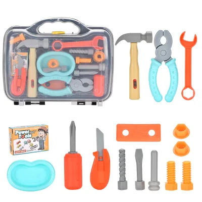 Kids Tool Set with Storage Box Realistic Pretend Play Tools for Toddlers DIY Workshop Ages 3+